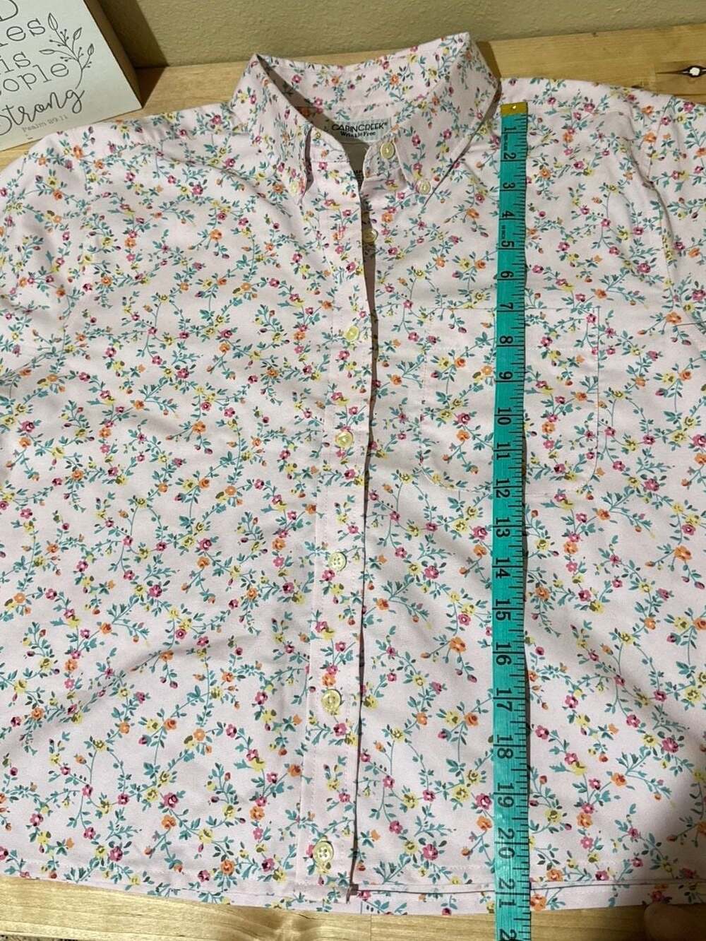 Cropped/hemmed Cabin Creek Wrinkle Free Shirt Sz 14P